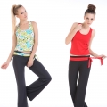 Yoga fitness Workout clothing suits(sexy Long Vest+Pants)